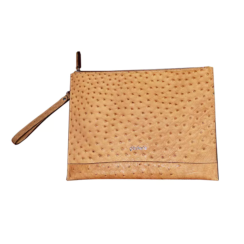 Bolso original de piel de avestruz para las axilas