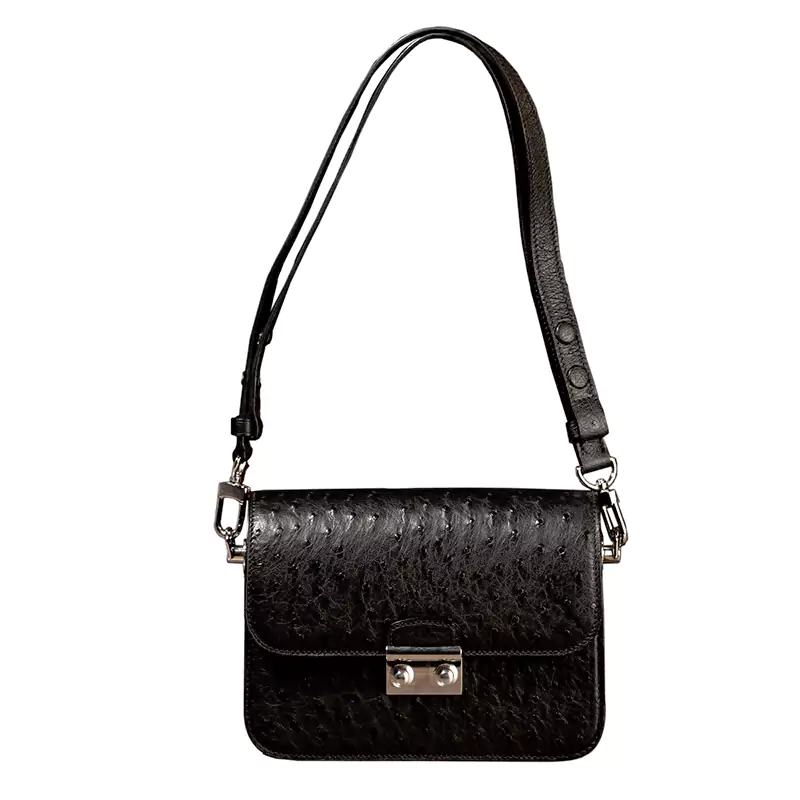 Bolso Box De Piel De Avestruz
