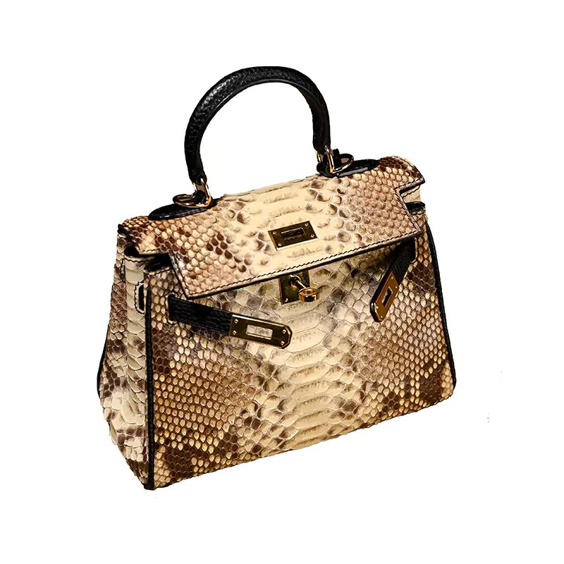 Bolso Kelly De Piel De Serpiente