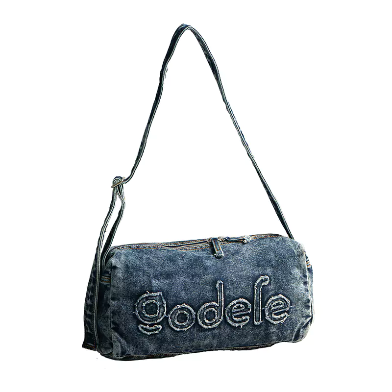 Bolso de hombro de mezclilla lavada