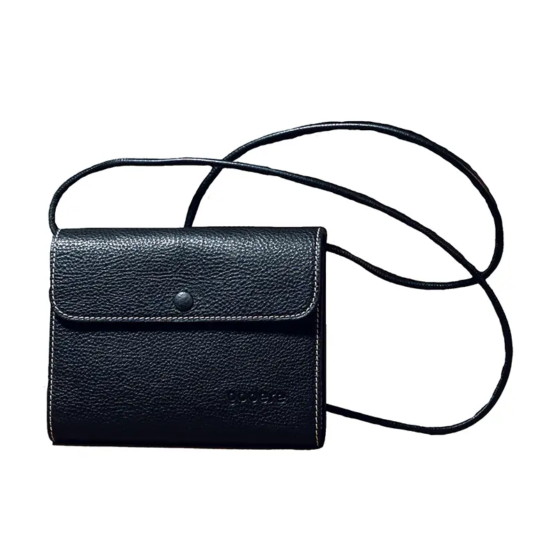 Bolso de mano de piel auténtica de grano Litchi para mujer
